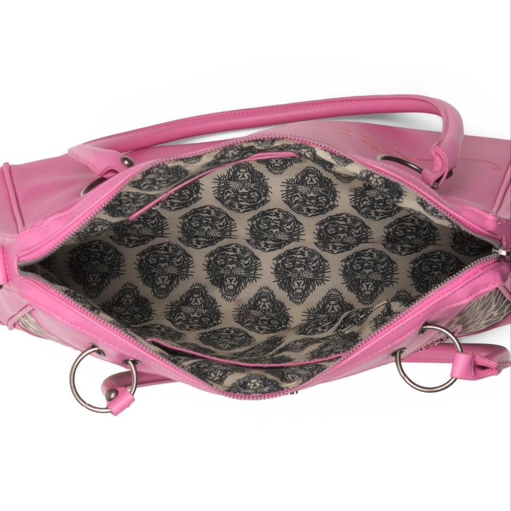 Ed Hardy Pink Leopard Print Tote Bag - Picture 3 of 3